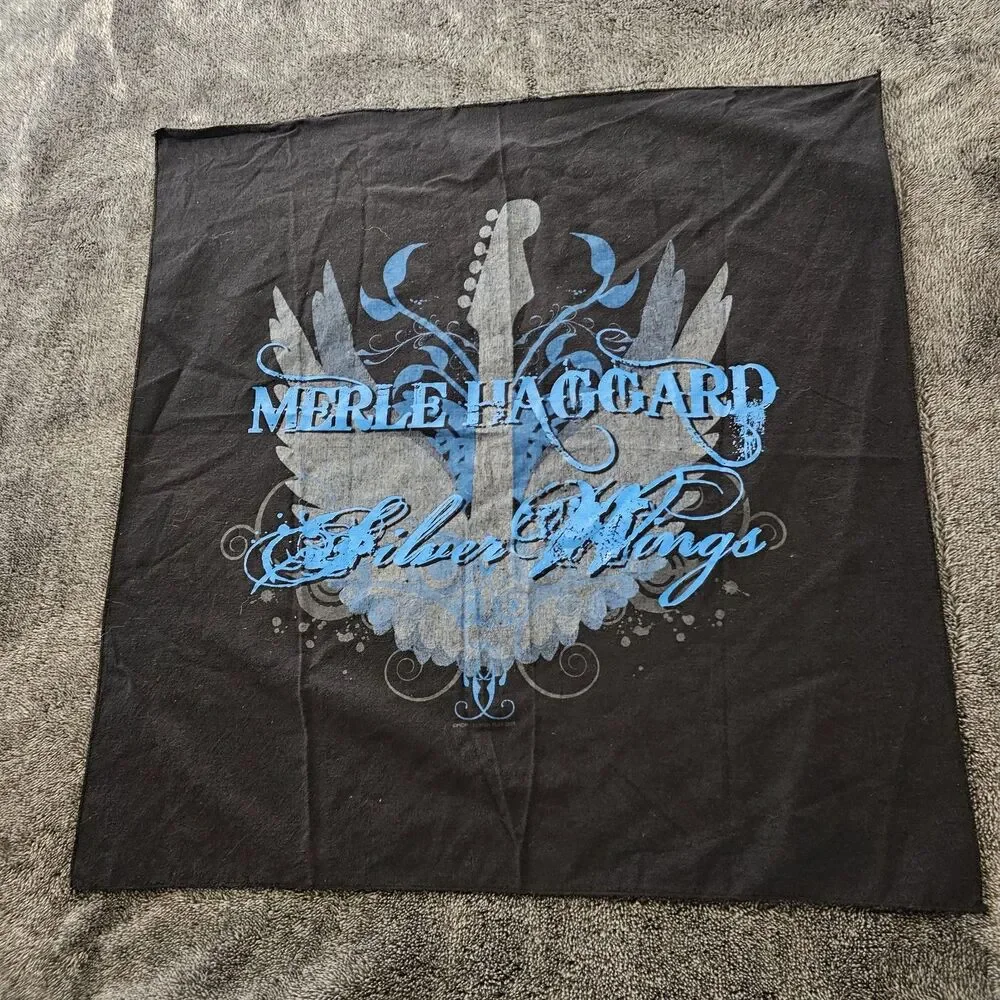 Merle Haggard Silver Wings 2009 T-Shirt Fabric Panel Graphic Country Music